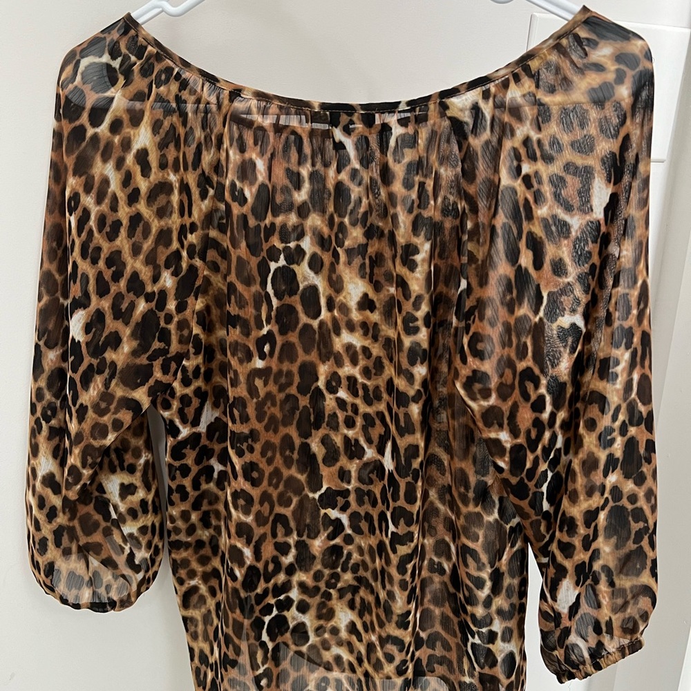 Sheer Leopard Express Top